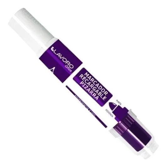 Plumón Marcador De Pizarra Blanca Recargable Morado Lavoro