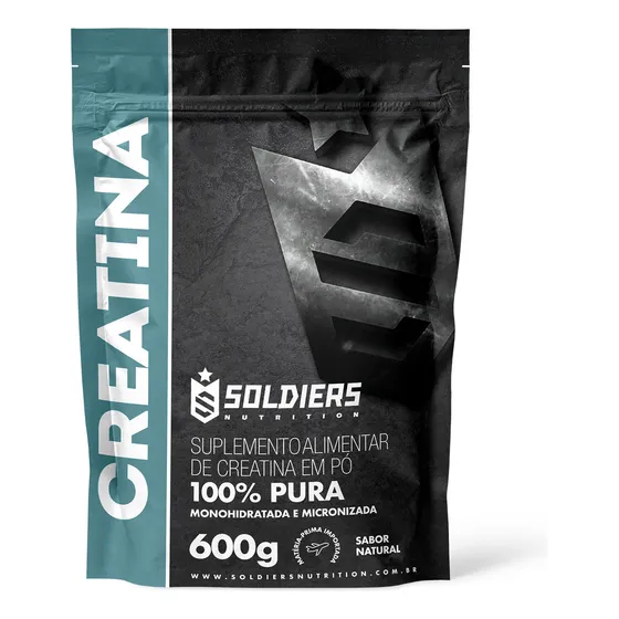 Creatina Monohidratada 600g 100% Pura Soldiers Nutrition Sem Sabor