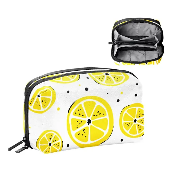 Amarillo Limon Fruta Electronica Organizador Cable Bolsa Usb