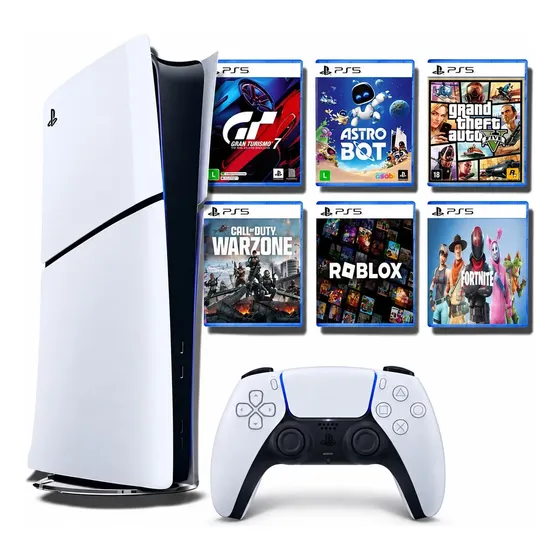 Console Playstation® 5 Slim Edição Digital Sony+8 Jogos Gta