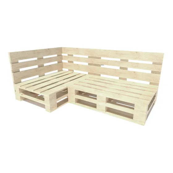 Sofá De Canto Euro Pallet Lixado 200 X 120 Cm