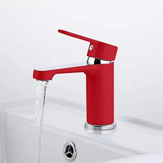 Grifo Cocina Llegan Pintura Aerosol Rojo Baño Mezclador Agua