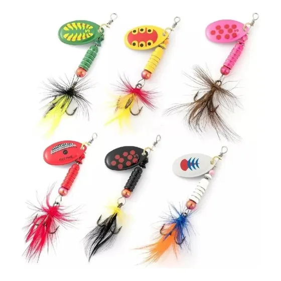 Kit De 6 Señuelos De Pesca Cuchara De Metal Voladoras 