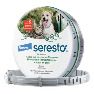 Coleira Antipulgas E Carrapatos Elanco Seresto Caes E Gatos Até 8kg Coleira Antipulgas E Carrapatos Elanco Seresto Caes E Gatos Até 8kg