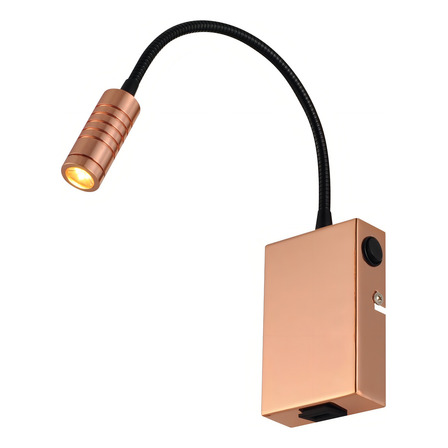 Arandela Parede Interna Led Luminária Lettura Avant Direcionável 3w 2700k Cor Cobre Brilhante Luz Branco Quente Arandela Parede Interna Led Luminária Lettura Avant Direcionável 3w 2700k Cor Cobre Brilhante Luz Branco Quente