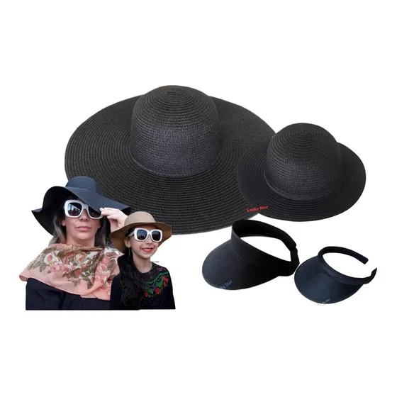 Chapéu Praia Tal Mãe Tal Filha 4 A 8 Anos  Floppy + Viseira