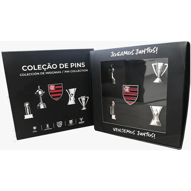 Coleção De 5 Pins Flamengo Oficial Conmebol