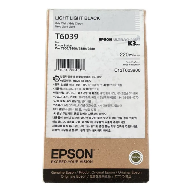 Epson T6039 Light Light Black Original