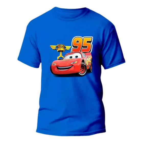 Camiseta Relampago Mcqueen Camisa Manga Curta Infantil 1 A 6