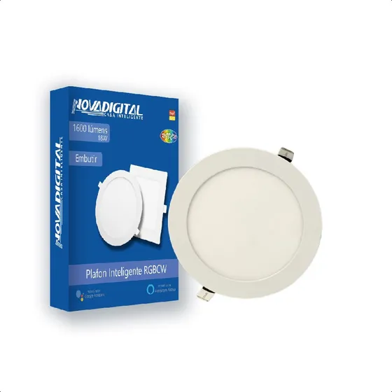 Luminária Painel Plafon Led Rgb Wifi Inteligente Embutir 18w