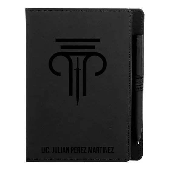 Libreta Personalizada Nombre Con Láser | Curpiel 16x21cm