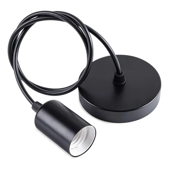 Portalamparas Colgante Liso Decorativo Pase E27 Techo Color Negro