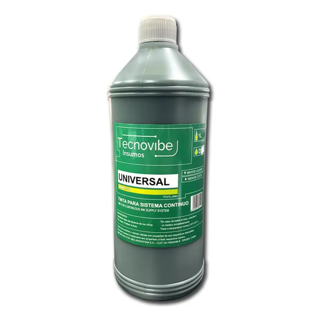 Tinta Alternativa Universal Tecnovibe En Botella De 1 Litro Compatible Con Impresoras Epson Brother Y Sistema Continuo Color Amarillo