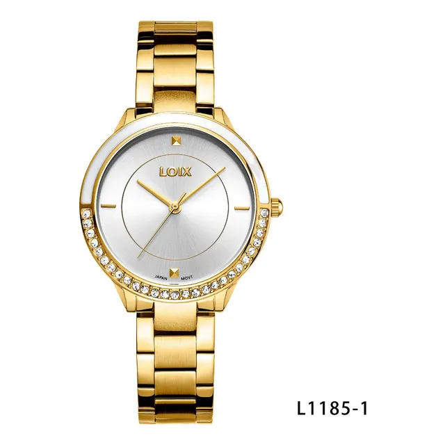 Reloj Mujer Loix® L1185-1 Dorado Con Tablero Plateado