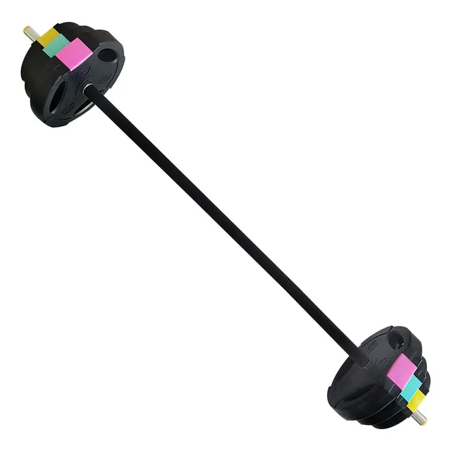 Pesas Discos De 1.25/2.5/5 Kg Con Barra 1 Pulgada Gym Color Negro