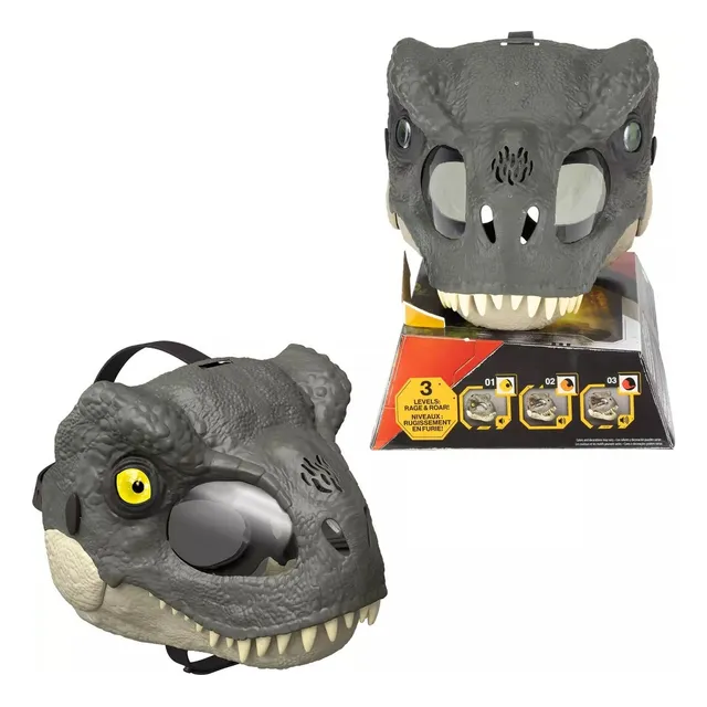 Máscara T-rex Rage N Roar Jurassic World Rebirth Luz Sonidos
