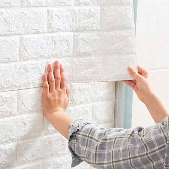 Placa Autoadhesiva Pared Revestimiento Decoración Pack 15 U Color Blanco