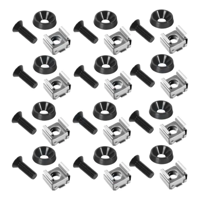 Kit De 12 Tornillos Con 12 Arandelas Y 12 Tuercas Enjauladas