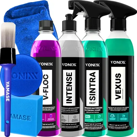 Kit Lavagem Automotiva Vonixx Vexus Shampoo Neutro V-floc Revitalizador