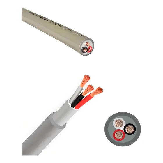 Cable Vulcanizado 3x14 Awg Ttrf-70 Nlt Indeco 500v Gris X Mt