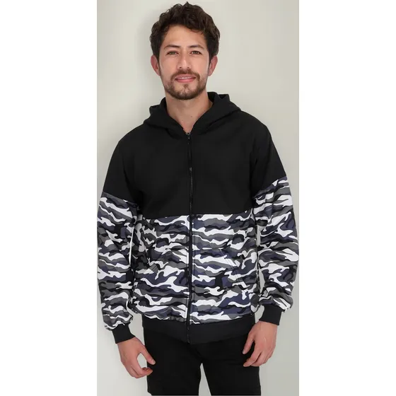 Sudadera Stretch Para Hombre Moda Con Capucha Hoodie Basico 