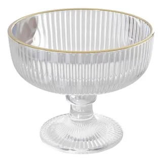 Taças Avulsa Para Sobremesa Lines 320ml Com Fio Dourado Taças Avulsa Para Sobremesa Lines 320ml Com Fio Dourado