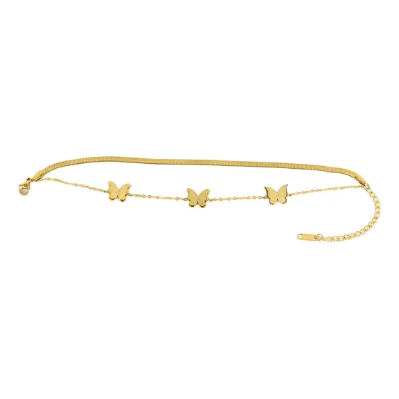Pulsera Mujer Mariposa Ajustable Acero Quirúrgico Milokita