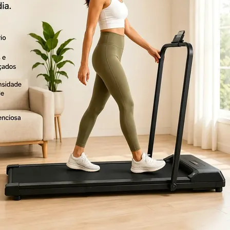 Esteira de Caminhada Elétrica Dobrável Silenciosa 8km/h Suporta 110kg com Controle Remoto e App Bluetooth