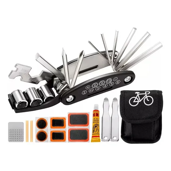 Kit De Herramientas Para Bicicletas Estuche Portátil 14 En 1 Parches Llaves Dakota