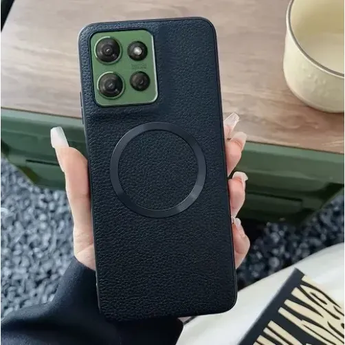 Capa De Couro Para Motorola Signature E Edge 70 Ultra - Luxo