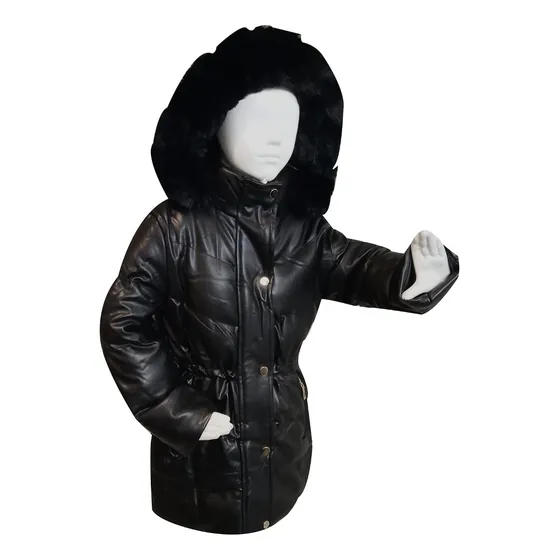 Chamarra Niña Tipo Vinipiel Con Gorra Desmontable Jyx23215