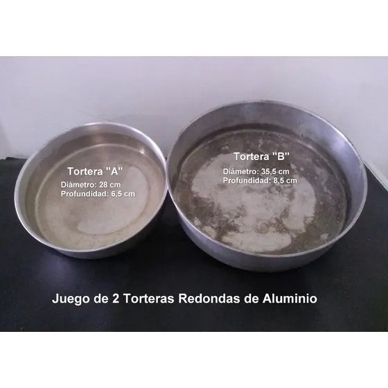 Combo De 2 Torteras Redondas De Aluminio Usadas