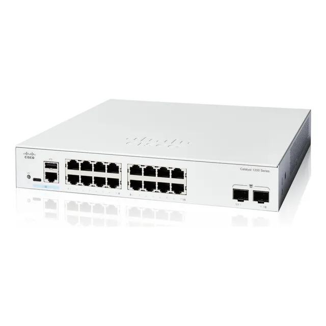 Switch Inteligente Cisco Catalyst 1200-16t-2g De 16 Puertos 