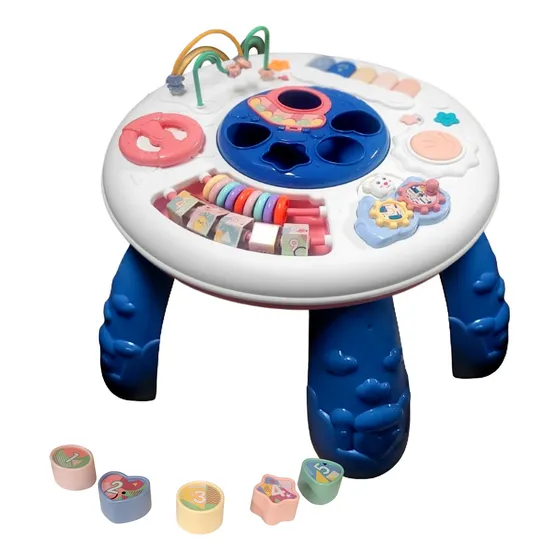 Mesa Didáctica Infantil Con Juegos Educativos Formas Randers Color Blanco