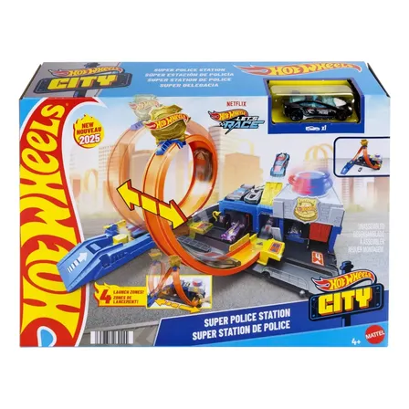 Hot Wheels City Pista de Brinquedo Super Delegacia de Polícia Mattel