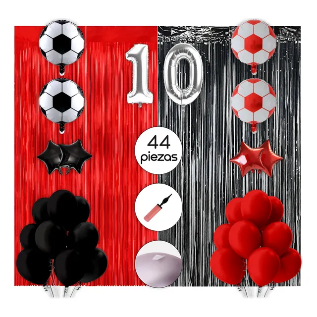 Combo Globos De Newells Decoración Cumpleaños Super Completo