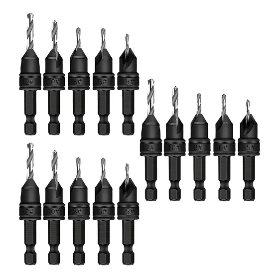 Avellanadores Calidad, Mxrdp-003, 15pzs, 5,6,8,10,12mm, Negr