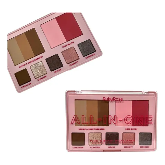 Paleta De Bronzer, Blush E Sombra All In One - Ruby Rose