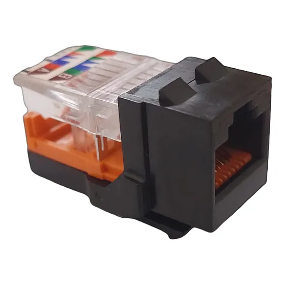 Kit 5 Pçs Conector Femea Keystone Rj45 Cat.5e Preto Kja588bl