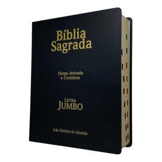 Bíblia Letra Gigante Jumbo Com Índice E Harpa Preta Bíblia Letra Gigante Jumbo Com Índice E Harpa Preta