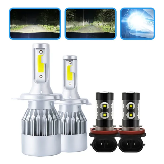Qcd H4 H11 Blanco Kit Faros Led Para Hyundai Grand I10