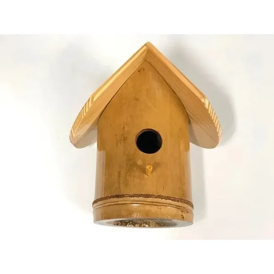 1 Ninho Casa De Bambu Para Pássaros Canários Artesanato