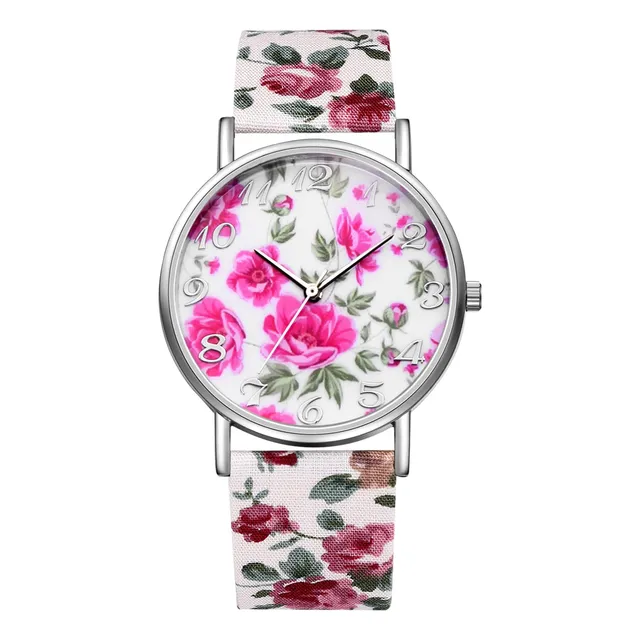 Joyeríawe Womens Floral Canvas Relojes: Analog Quartz N4bwd