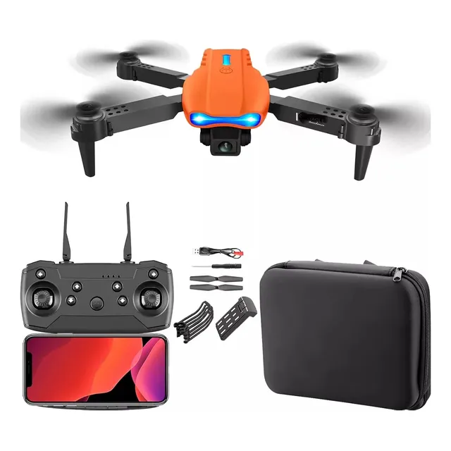 Mini Drone Plegable Doble Camara Hd Luz Wifi App Control