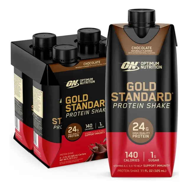 Proteína Bebible Gold Standard Protein Shake 325ml Pack X4 Sabor Chocolate