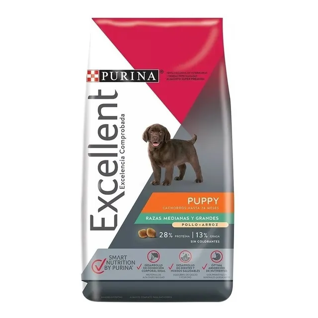 Alimento Excellent Cachorros Mediana Grande para perro cachorro de raza mediana y grande sabor pollo y arroz de 15 kg