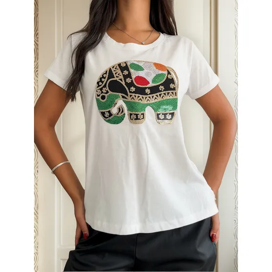 Pack X3 Remeras Mujer Con Brillo Sc Mayorista Algodón