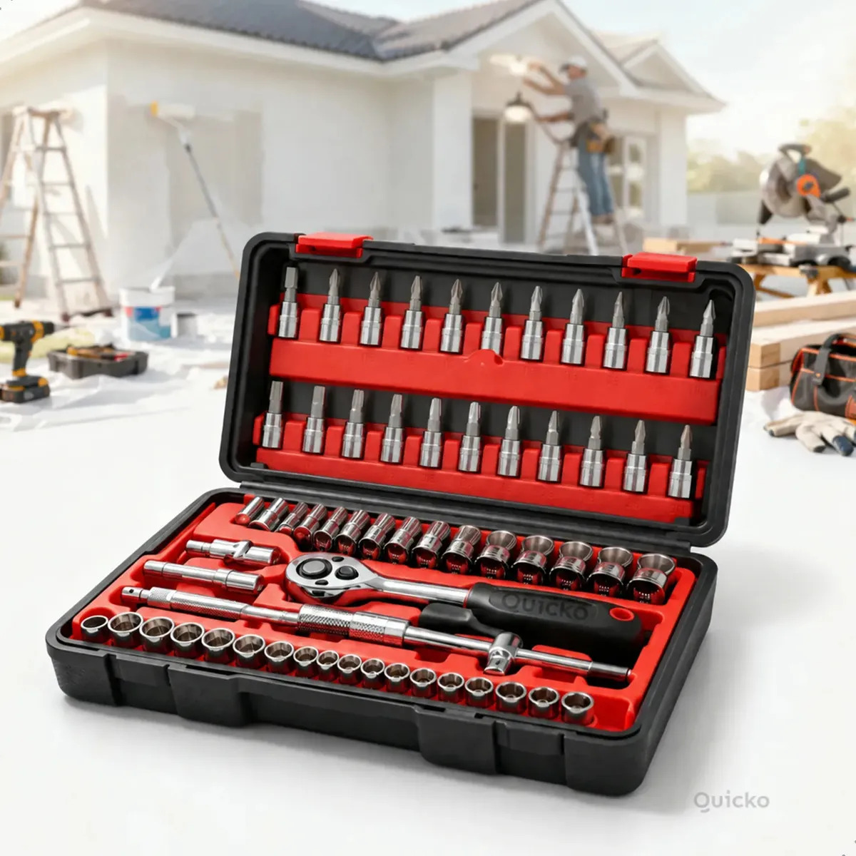 Kit Chaves Ferramentas Jogo Fenda Philips Catraca Soquete Allen 46 Peças Com Maleta Completa Manual Ideal Mecânico Manutenção Casa Carro Profissional Resistente Portátil Compacto Quicko Vermelho Kit Chaves Ferramentas Jogo Fenda Philips Catraca Soquete Allen 46 Peças Com Maleta Completa Manual Ideal Mecânico Manutenção Casa Carro Profissional Resistente Portátil Compacto Quicko Vermelho