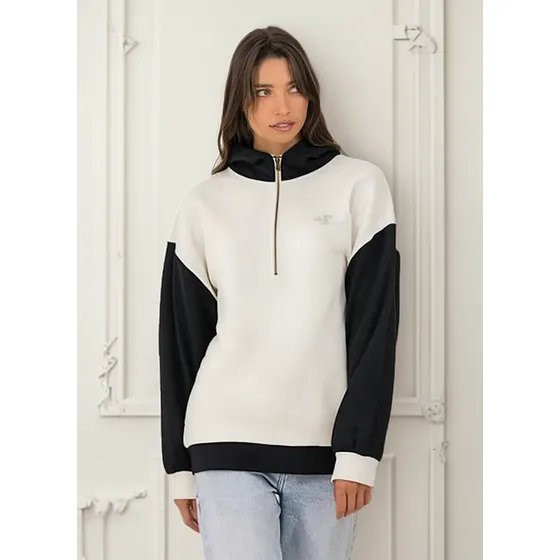 Stoked ~ Mujer Poleron Loose Reciclado Black