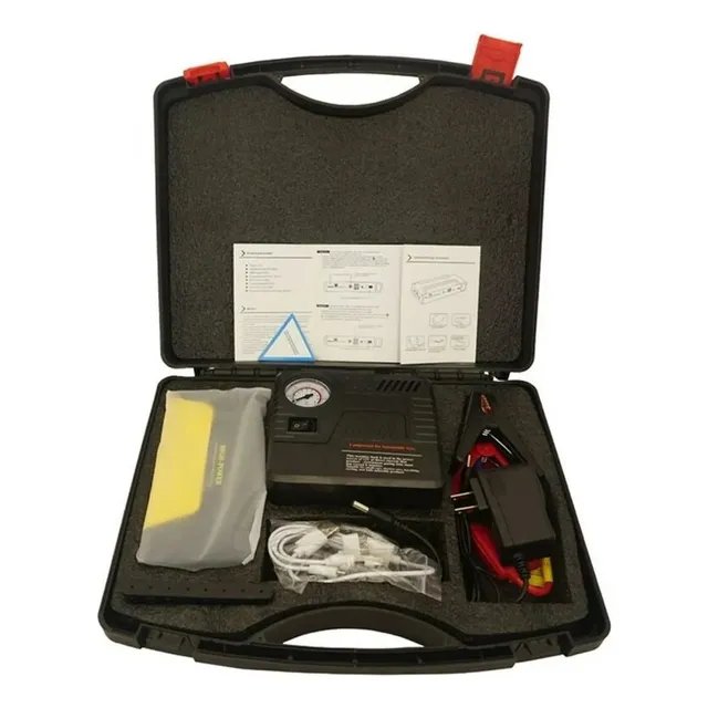 Partidor Cargador Powerbank Bateria Auto + Inflador De Rueda